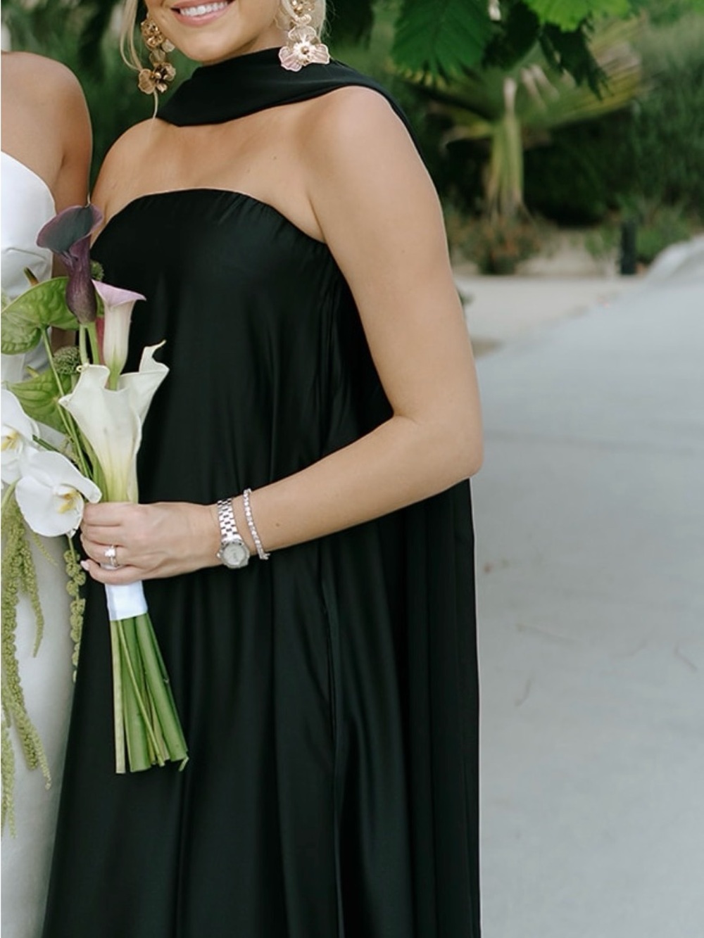 Show Me Your MuMu Strapless Black Flowing Gown